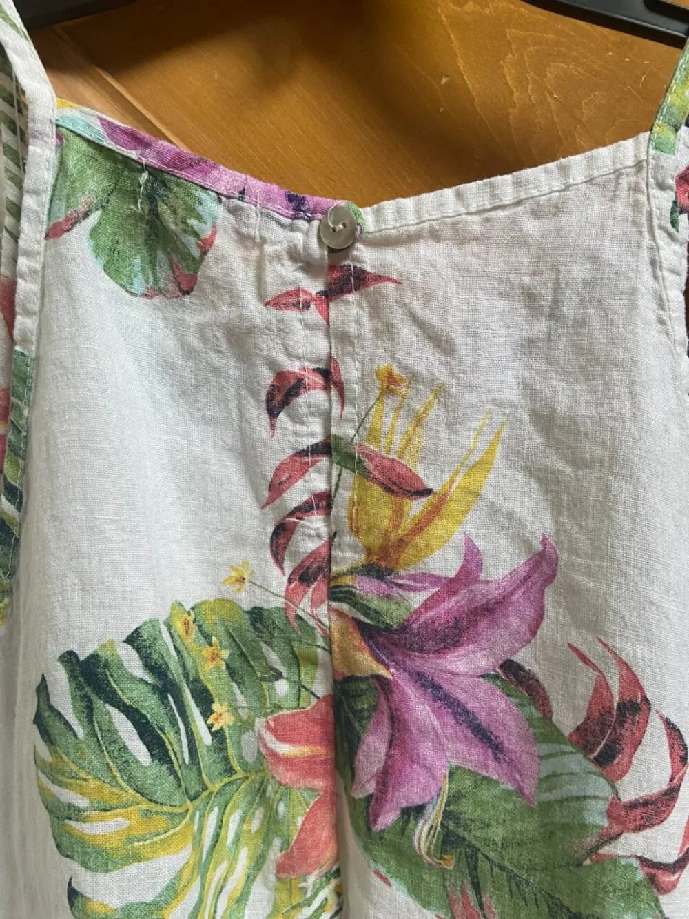 Lungo l'arno 100% linen beach dress tropical print sz S